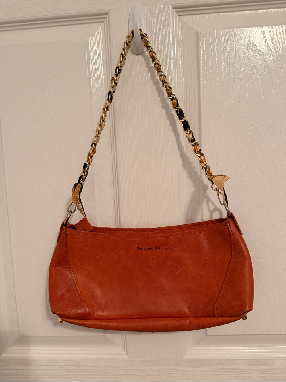 Designed for Joy “Birdie” Leather Dark Camel Purse